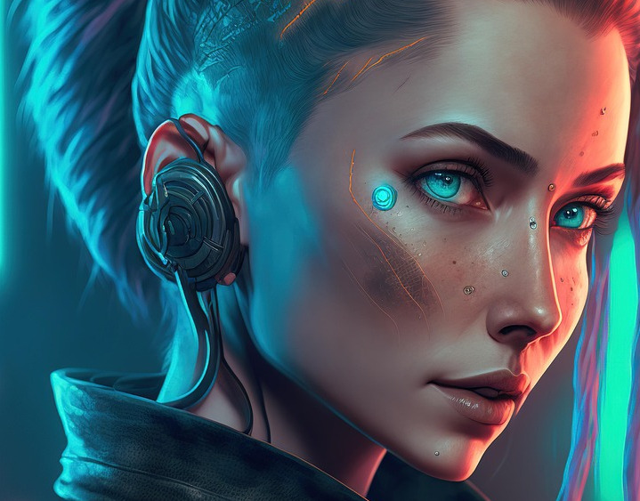 cyberpunk glitch art